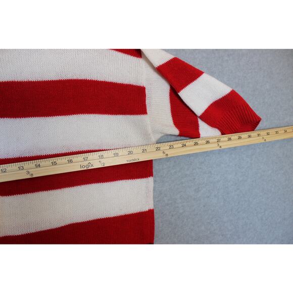 Vintage Indian‎ Harbour Sweater Made in USA 3/4 Sleeve Red  Sailboat Size Large - Picture 5 of 9